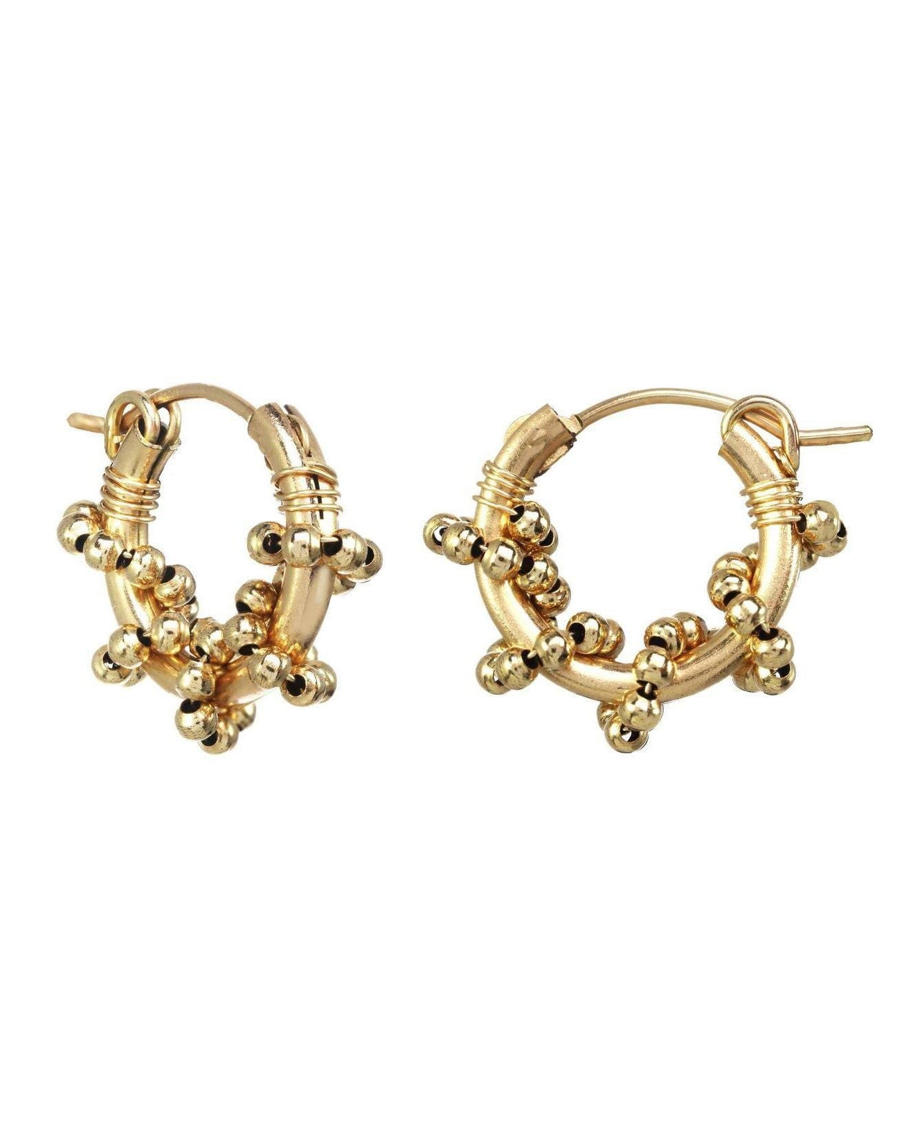 14K Gold Plated Solid Gold Hoop In Carti Earrings For Women