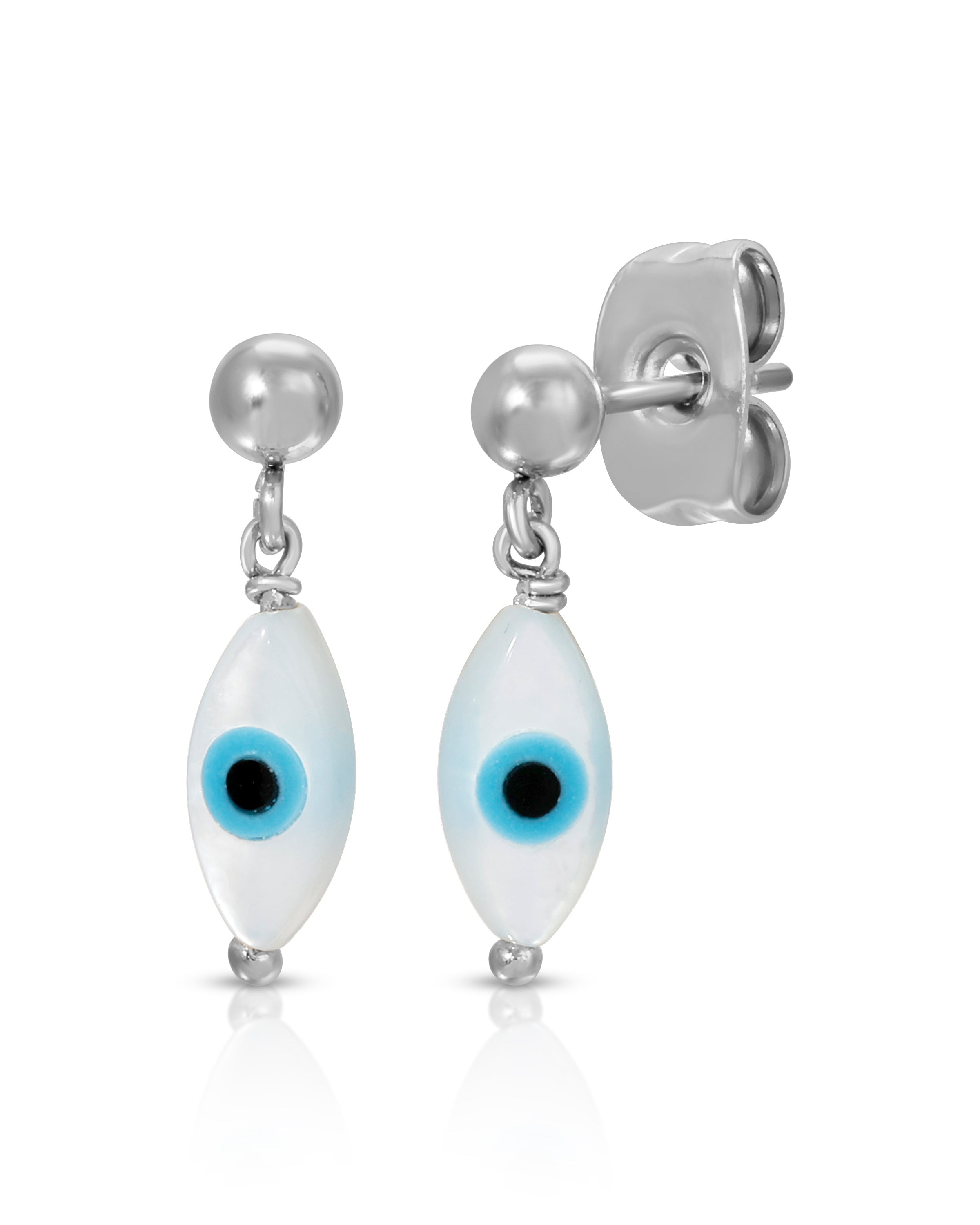 Evil Eye Earrings Silver