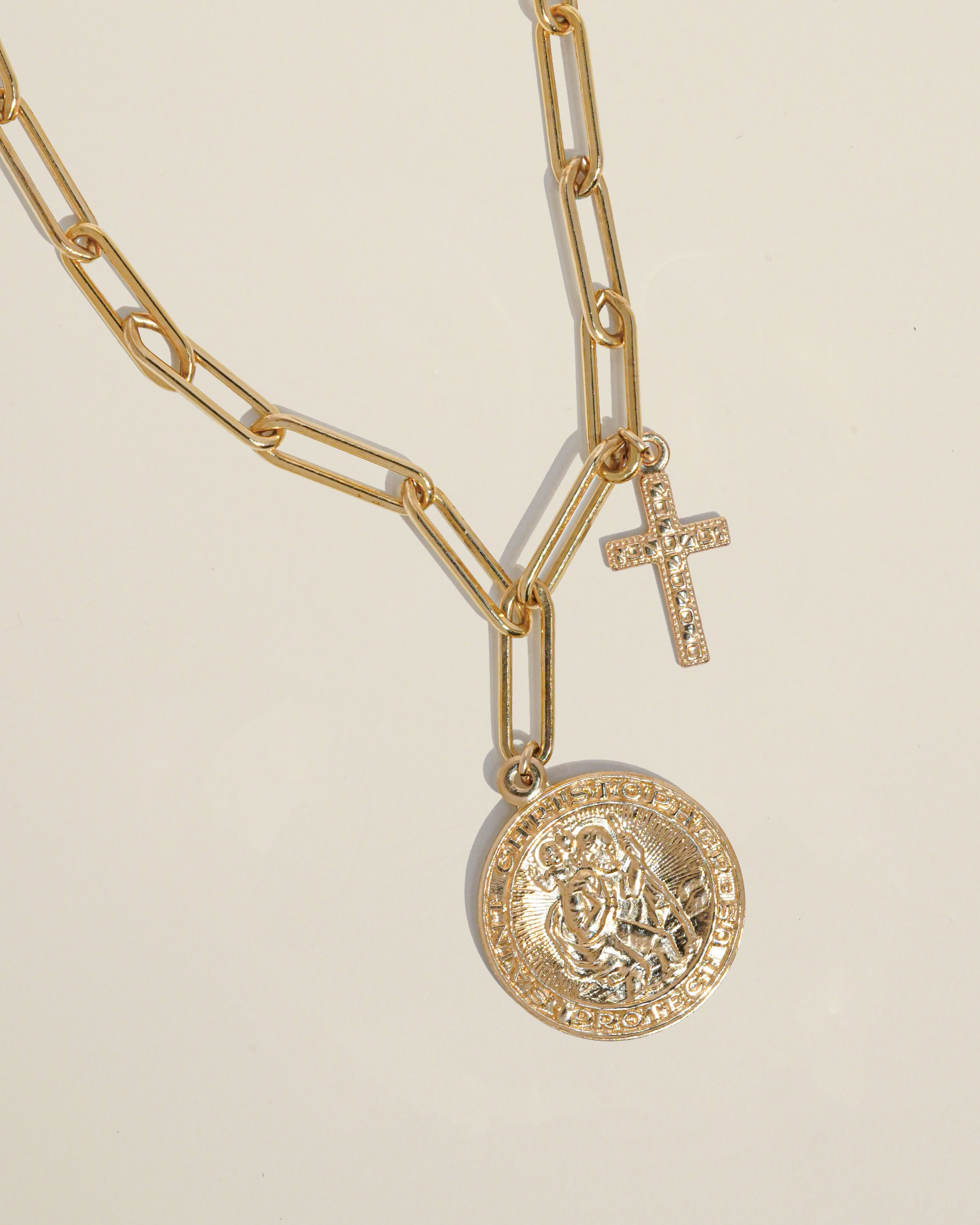 Saint Christopher with Cross Necklace