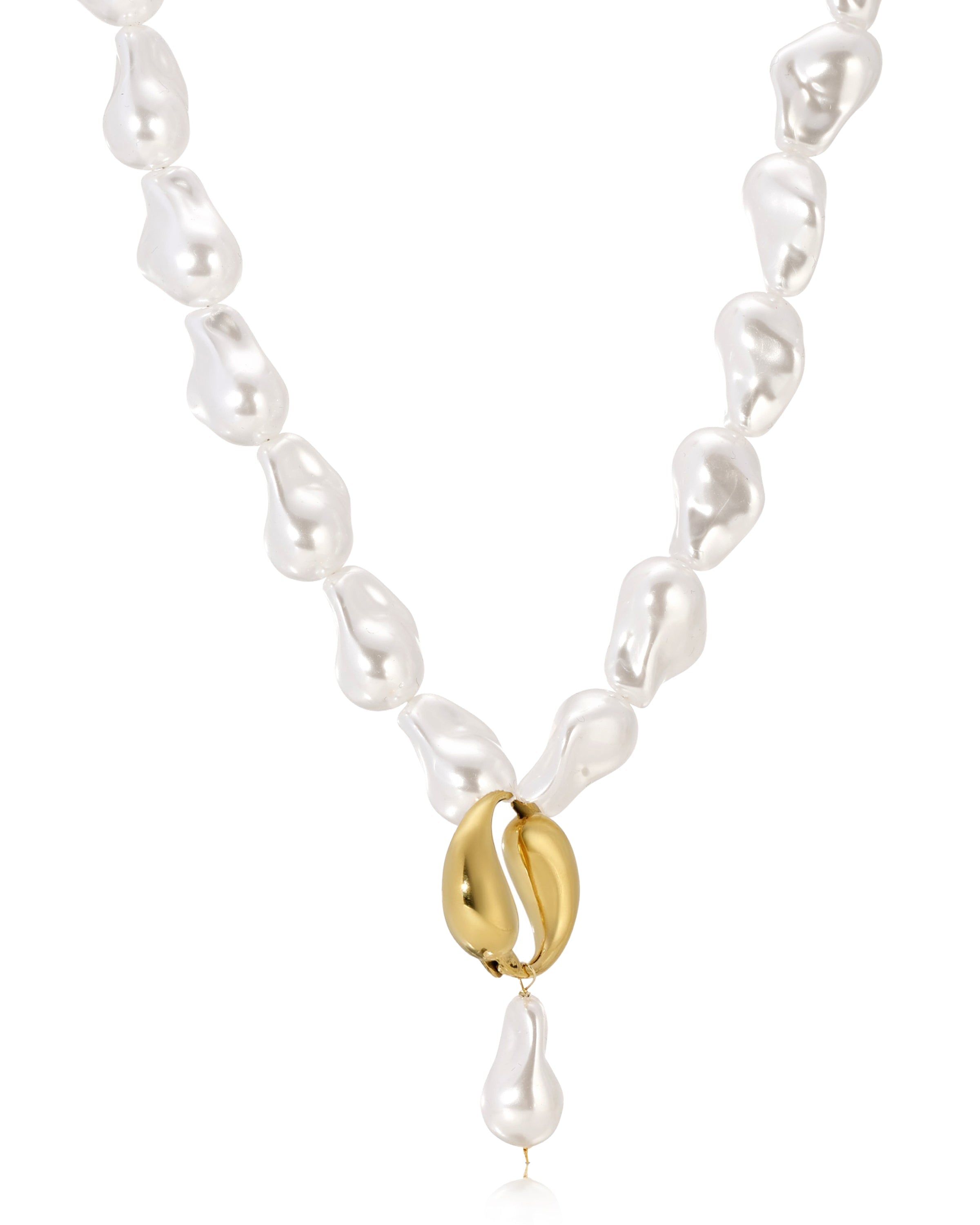 Spiral Vegan Pearl Necklace