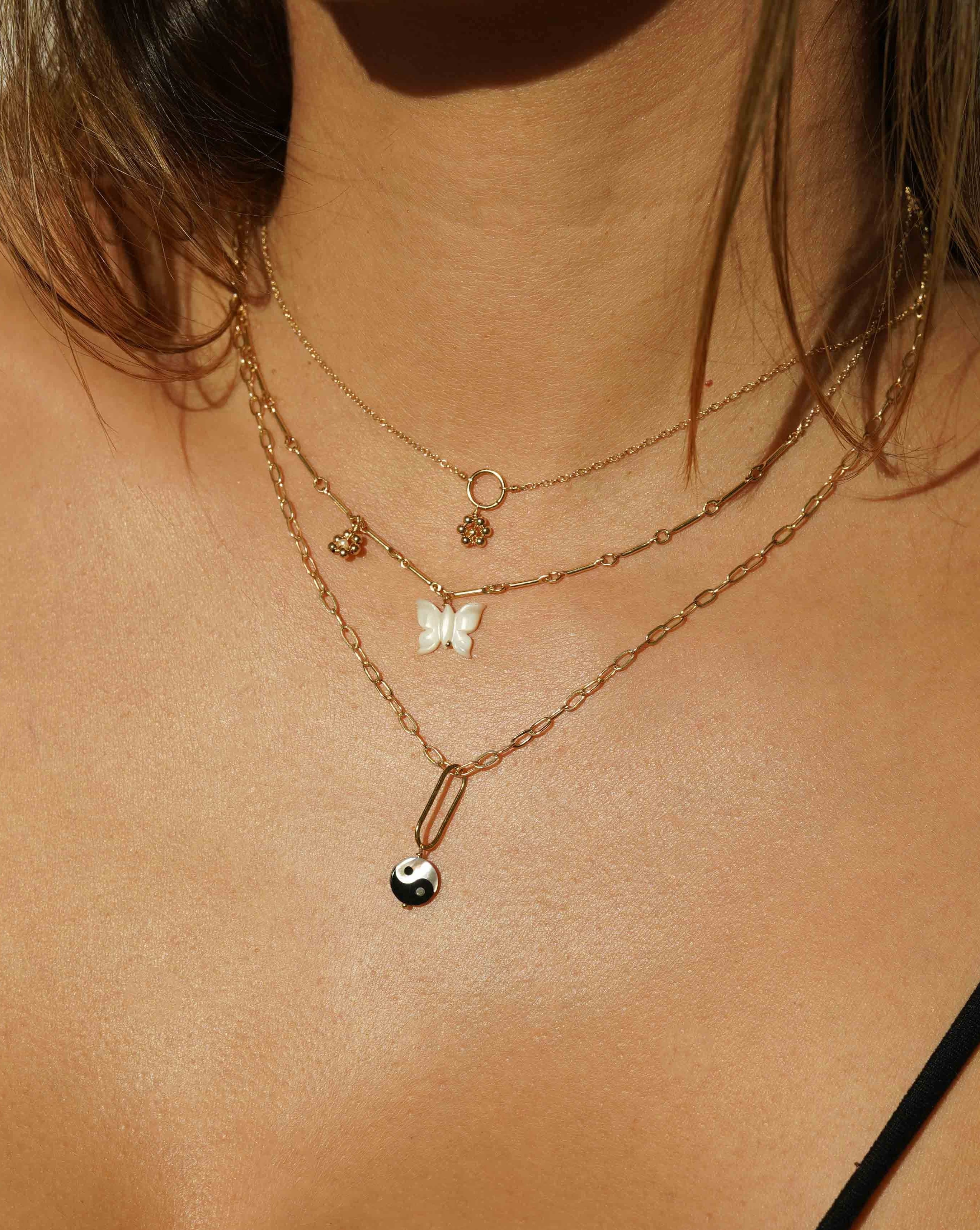 Solid gold yin yang pendant online